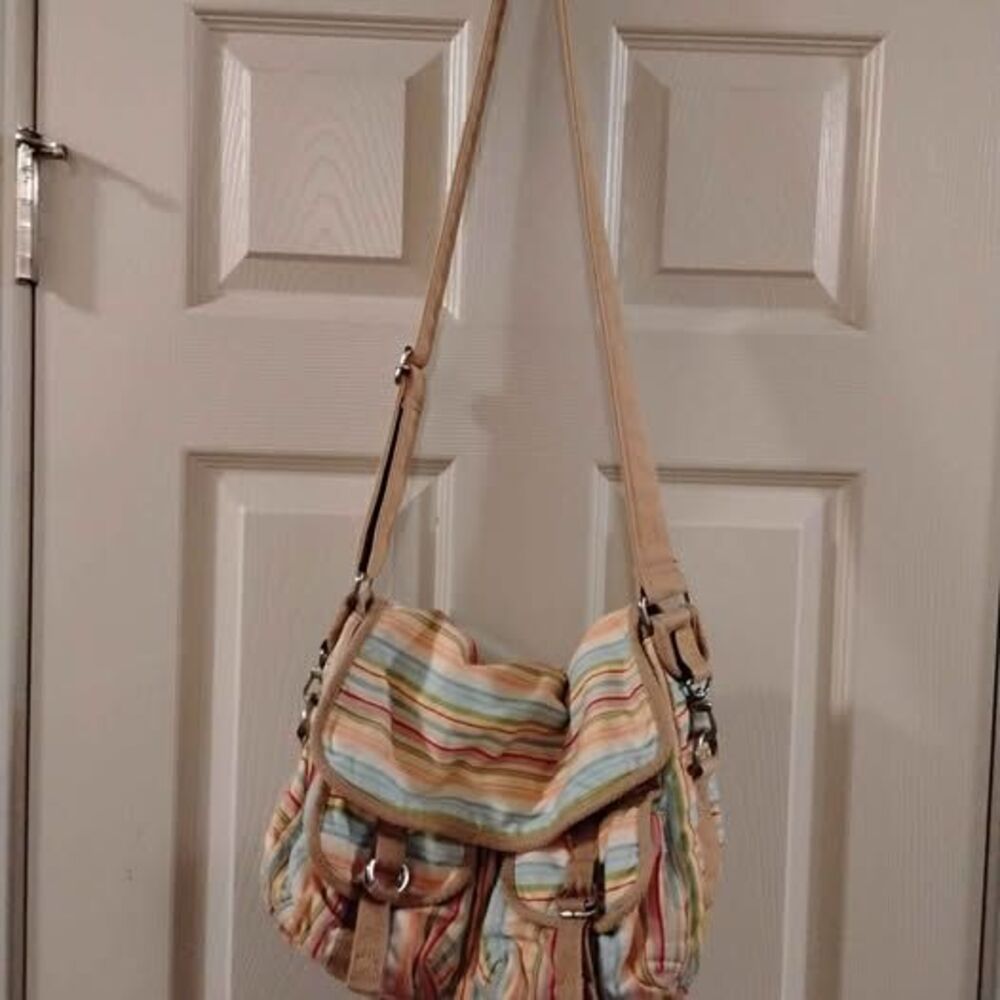 Fossil Fabric Multicolored Stripe Fabric Purse - image 2